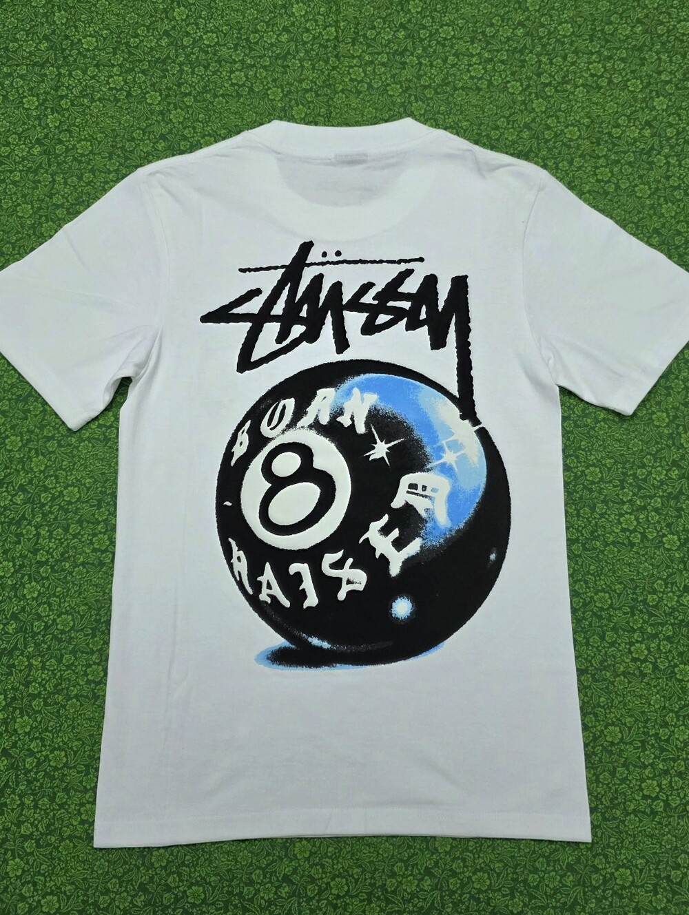 White Stussy 8 Ball Tee in Small - Picture 3 of 5